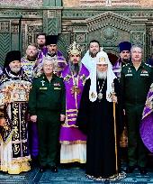 Архимандрит Алексий (Ганьжин) сослужил Предстоятелю Русской Церкви Святейшему Патриарху Кириллу за литургией в главном храме Вооруженных сил РФ