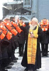 Священник Военного благочиния Санкт-Петербургской епархии отслужил Чин благословения воднаго судна ратного на корвете Бойкий БалтФлота РФ